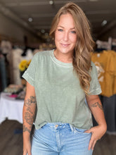 Load image into Gallery viewer, Olive Washed Short Sleeve