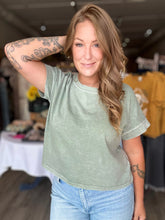 Load image into Gallery viewer, Olive Washed Short Sleeve