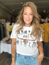 Load image into Gallery viewer, White Wanted Graphic Crop Tee