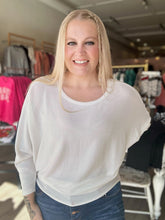 Load image into Gallery viewer, Ivory Ribbed Batwing Top