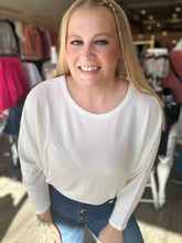 Load image into Gallery viewer, Ivory Ribbed Batwing Top