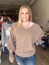 Load image into Gallery viewer, Cocoa Dolman Puff Sleeve Blouse