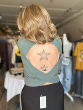 Load image into Gallery viewer, Sage Green Open Back Long Sleeve Tee