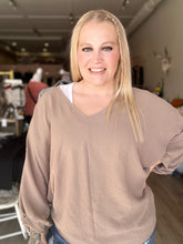 Load image into Gallery viewer, Cocoa Dolman Puff Sleeve Blouse