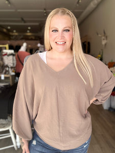 Cocoa Dolman Puff Sleeve Blouse