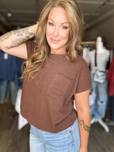 Load image into Gallery viewer, Brown Relaxed Crop Tee
