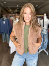 Load image into Gallery viewer, Mocha Sherpa Puffer Vest