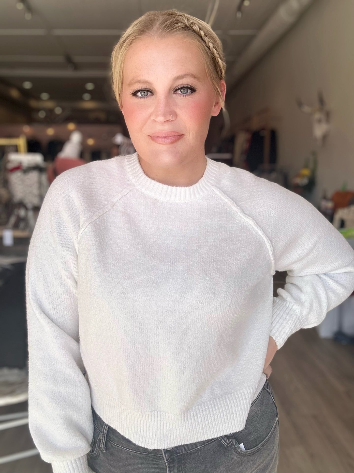 Ivory Raglan Sweater