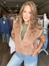 Load image into Gallery viewer, Mocha Sherpa Puffer Vest