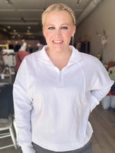 Load image into Gallery viewer, White Half-Zip Pullover
