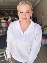 Load image into Gallery viewer, White Half-Zip Pullover