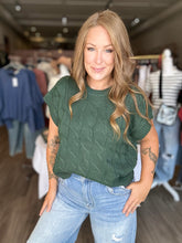 Load image into Gallery viewer, Dark Green Cap Sleeve Sweater