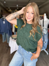 Load image into Gallery viewer, Dark Green Cap Sleeve Sweater