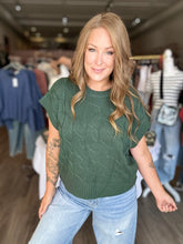 Load image into Gallery viewer, Dark Green Cap Sleeve Sweater
