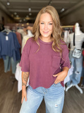 Load image into Gallery viewer, Plum Mineral Wash Pocket Top