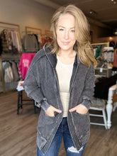 Load image into Gallery viewer, Black Mineral Washed Cardigan