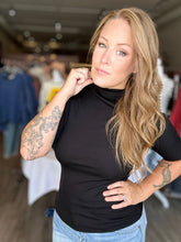Load image into Gallery viewer, Black Funnel Neck Top