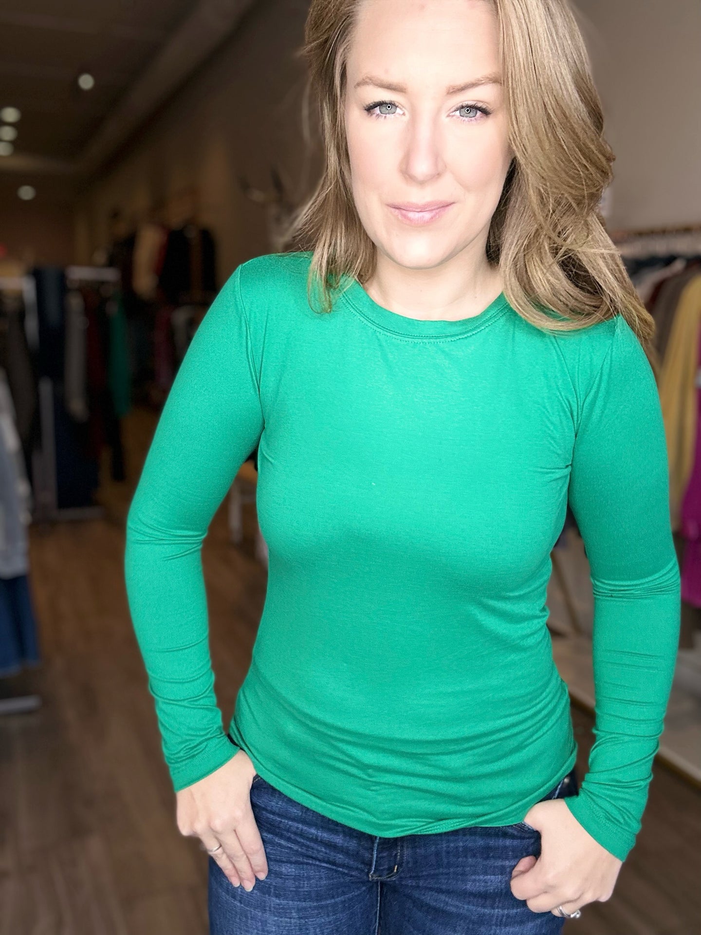 Kelly Green Microfiber Long Sleeve