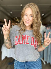 Load image into Gallery viewer, Grey Puff Game Day Washed Tee