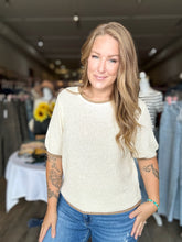 Load image into Gallery viewer, Oatmeal Puff Sleeve Sweater