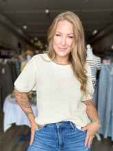 Load image into Gallery viewer, Oatmeal Puff Sleeve Sweater