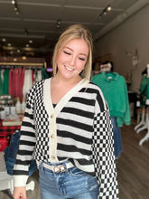 Load image into Gallery viewer, Checkered Sweater Cardigan
