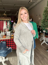 Load image into Gallery viewer, Charcoal Open Front Hooded Cardigan