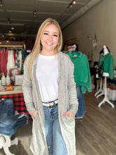 Load image into Gallery viewer, Charcoal Open Front Hooded Cardigan