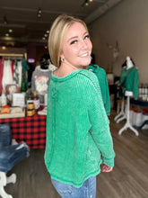 Load image into Gallery viewer, Kelly Green Washed Waffle Long Sleeve
