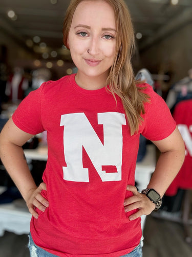 Red Nebraska Crew Neck Tee