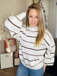 Cream Multi Stripe Sweater