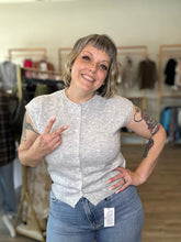 Load image into Gallery viewer, Grey Sleeveless Sweater Cardigan