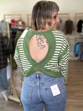 Load image into Gallery viewer, Green Striped Long Sleeve Top