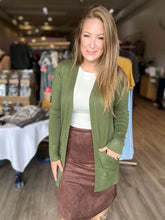 Load image into Gallery viewer, Olive Open Front Cardigan