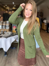 Load image into Gallery viewer, Olive Open Front Cardigan