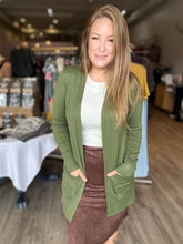 Load image into Gallery viewer, Olive Open Front Cardigan