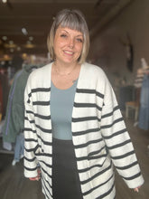 Load image into Gallery viewer, Cream Open Front Stripe Cardigan