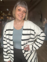 Load image into Gallery viewer, Cream Open Front Stripe Cardigan