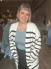 Load image into Gallery viewer, Cream Open Front Stripe Cardigan