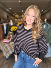 Load image into Gallery viewer, Black Striped Long Sleeve Top