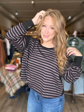 Load image into Gallery viewer, Black Striped Long Sleeve Top