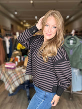 Load image into Gallery viewer, Black Striped Long Sleeve Top