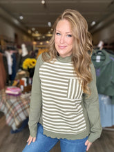 Load image into Gallery viewer, Faded Olive Striped Long Sleeve