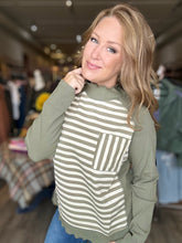 Load image into Gallery viewer, Faded Olive Striped Long Sleeve