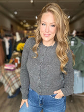 Load image into Gallery viewer, Charcoal Crew Neck Cardigan