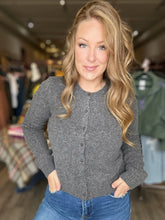 Load image into Gallery viewer, Charcoal Crew Neck Cardigan