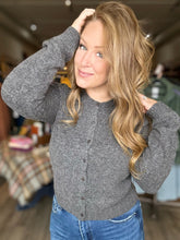 Load image into Gallery viewer, Charcoal Crew Neck Cardigan