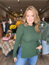 Load image into Gallery viewer, Green Ribbed Tunic Sweater