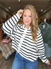 Load image into Gallery viewer, Cream Striped Button Front Cardigan