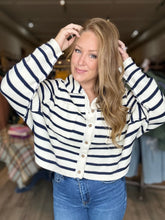 Load image into Gallery viewer, Cream Striped Button Front Cardigan